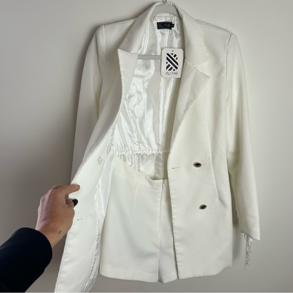 Blithe Los Angeles Off White Western Country Fringe Nashville Romper Small - Picture 3 of 9